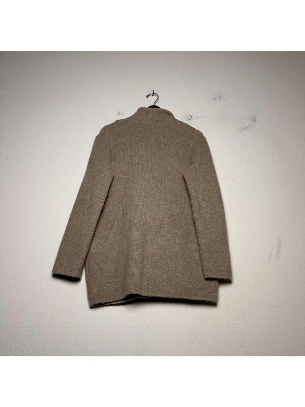 J.Crew Merino Coat Cardigan Women XS Outerwear Brown Warm Cocoon Knit Wool Blend - Picture 3 of 10